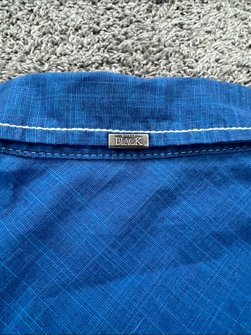 Buckle Black Athletic Fit Blue Western-Style Men's Button-Down Shirt - Size XL - Picture 8 of 14